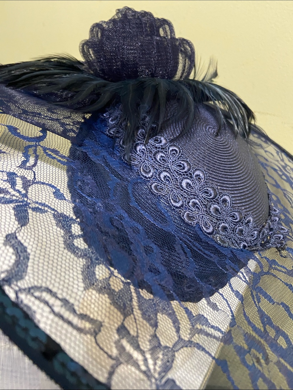 Beautiful Navy Blue Dress Hat / Church Hat